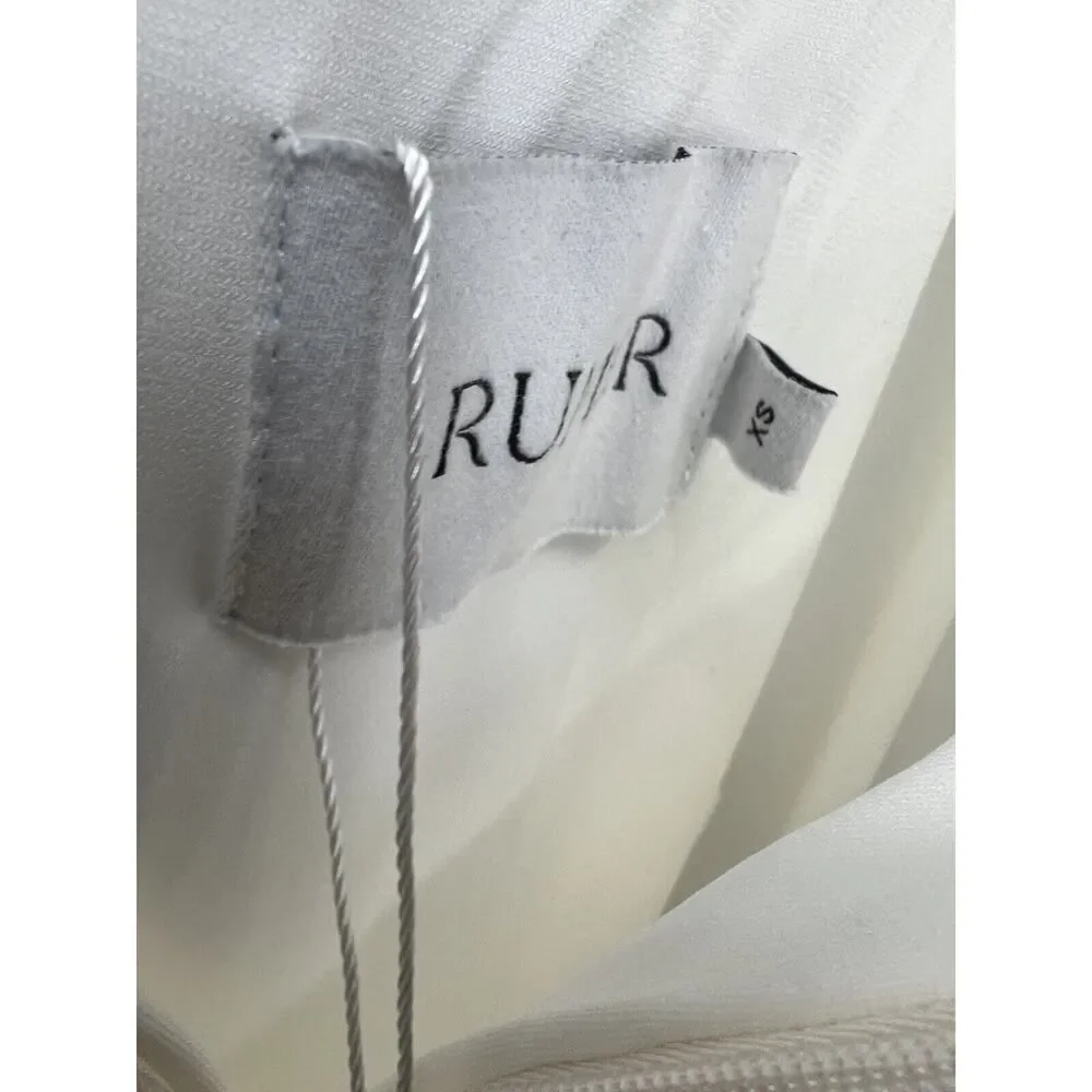 Rumer The Label Rosa Maxi Dress Size X-Small White Ribbed Stretchy Bodycon - Picture 10 of 11